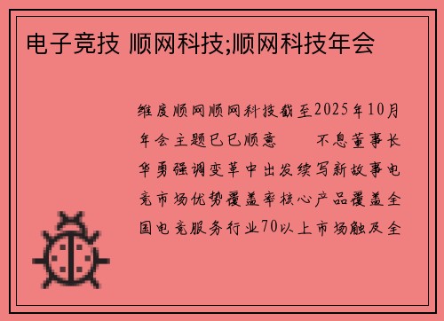 电子竞技 顺网科技;顺网科技年会